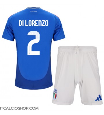 Italia Giovanni Di Lorenzo #2 Prima Maglia Bambino Europei 2024 Manica Corta (+ Pantaloni corti)